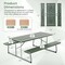 Folding Picnic Table Set with Metal Frame and All-Weather HDPE Tabletop, Umbrella Hole - 72" x 64" x 29" (L x W x H)